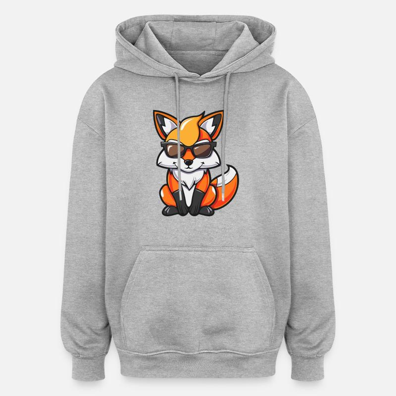 Bande dessinée Fox Cool - Sweat à capuche oversize unisexe - gris chiné