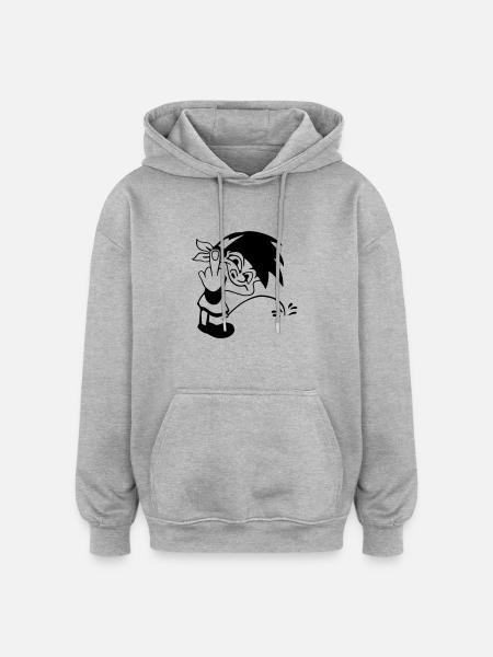 pisser 2 - Oversized Unisex Hoodie - Grau meliert