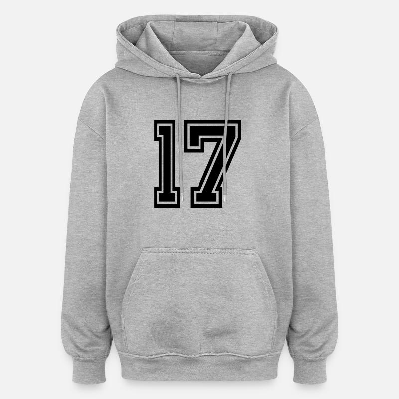 17 - Oversized Unisex Hoodie - Grau meliert