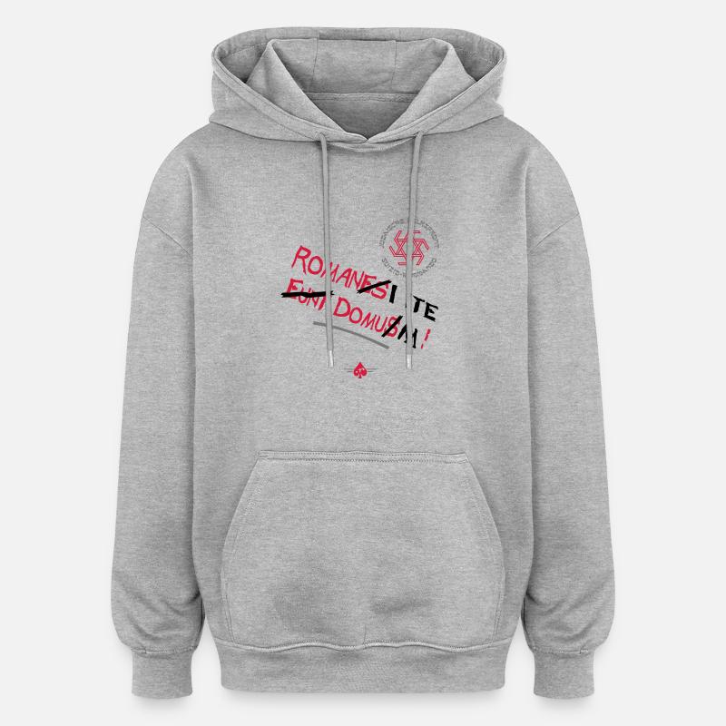 Volksfront (3col) - Oversized Unisex Hoodie - Grau meliert