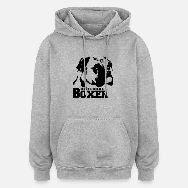 Deutscher Boxer - Oversized Unisex Hoodie - Grau meliert