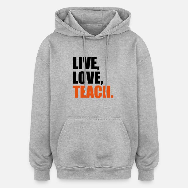 professuer - Sweat à capuche oversize unisexe - gris chiné