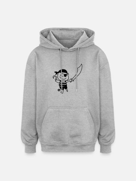 Pirat Linkshänder - Oversized Unisex Hoodie - heather grey