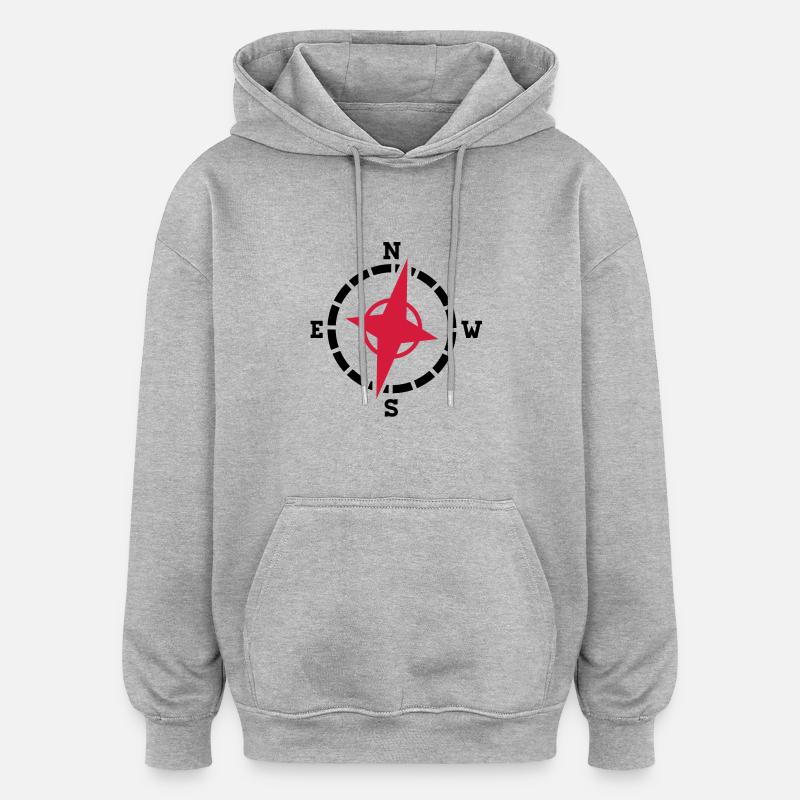 kompass_1__f2 - Oversized Unisex Hoodie - heather grey