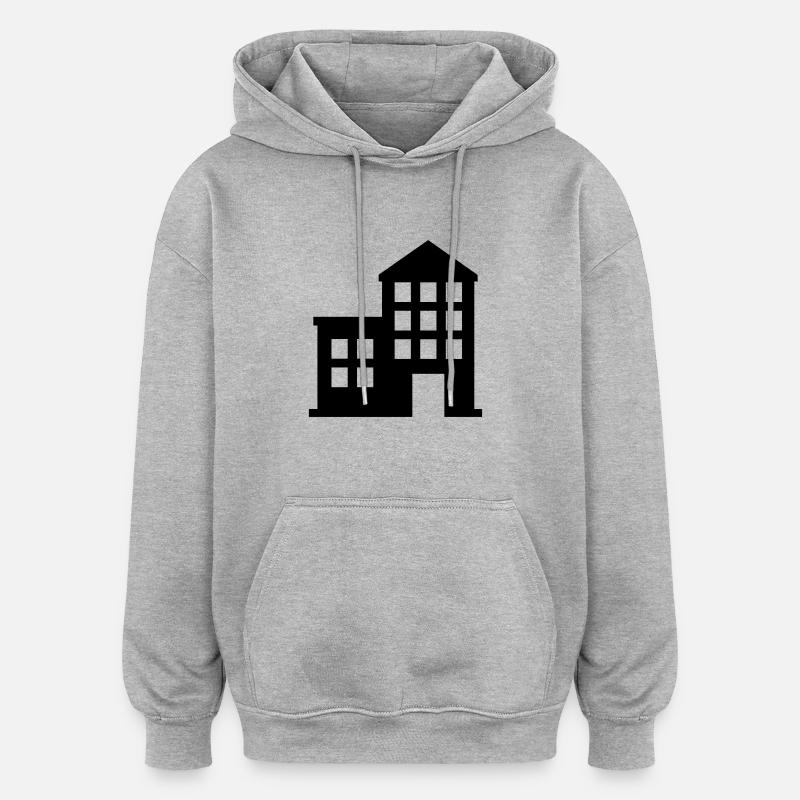 Haus - Oversized Unisex Hoodie - Grau meliert