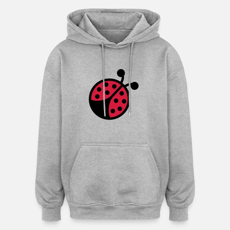 Coccinelle - Sweat à capuche oversize unisexe - gris chiné