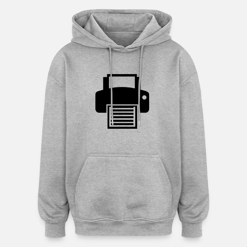 Drucker - Oversized Unisex Hoodie - Grau meliert