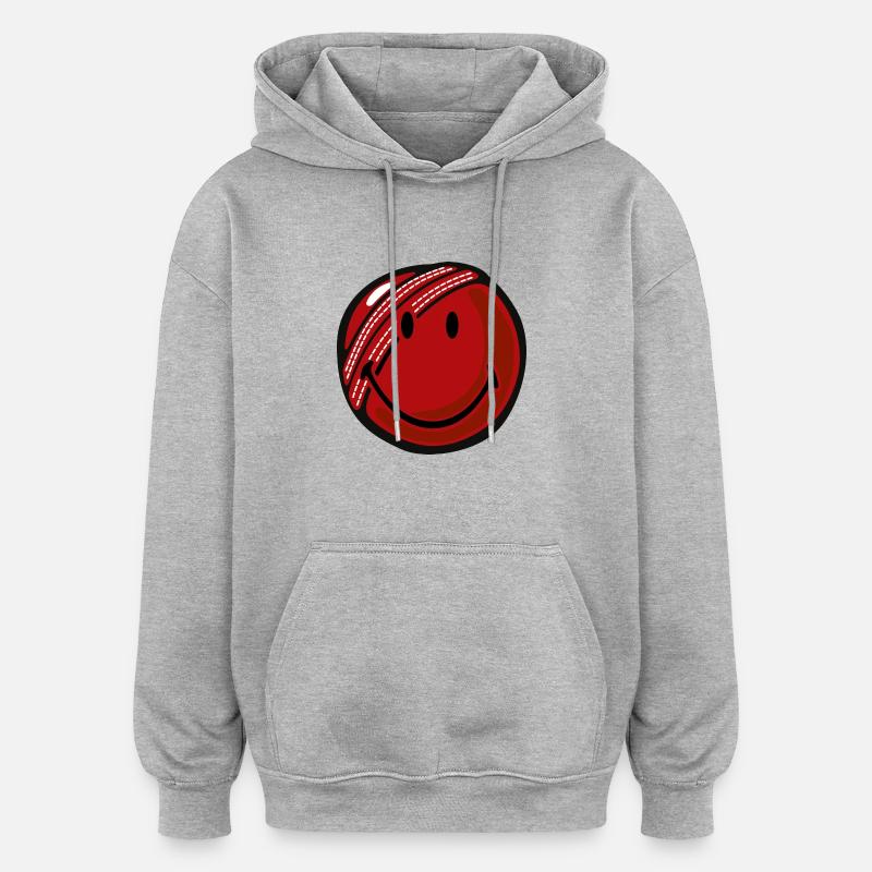 Smiley cricket boll - Oversized luvtröja unisex - gråmelerad