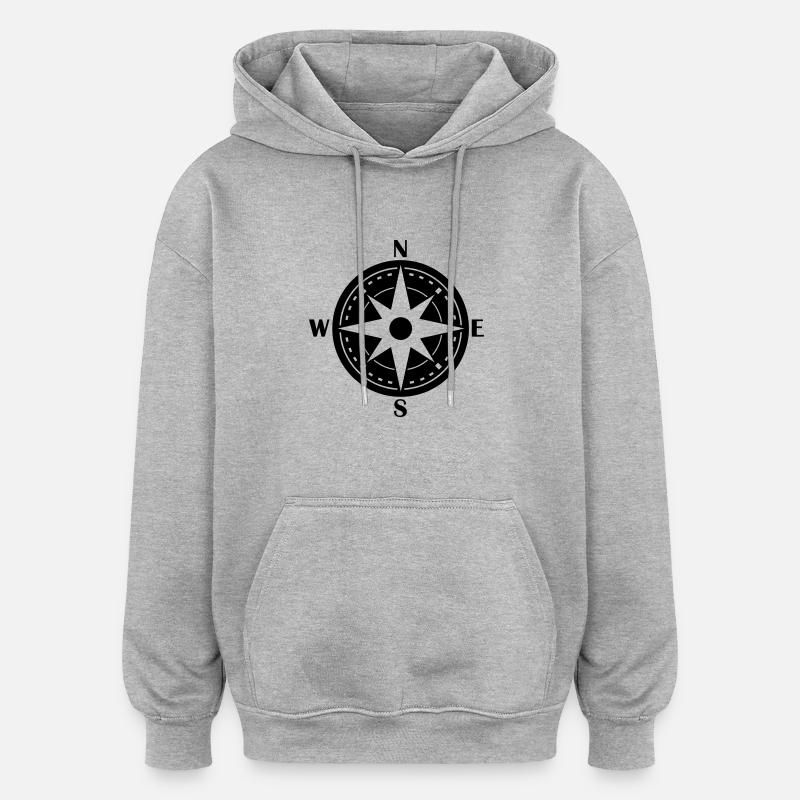 kompass_02 - Oversized Unisex Hoodie - heather grey