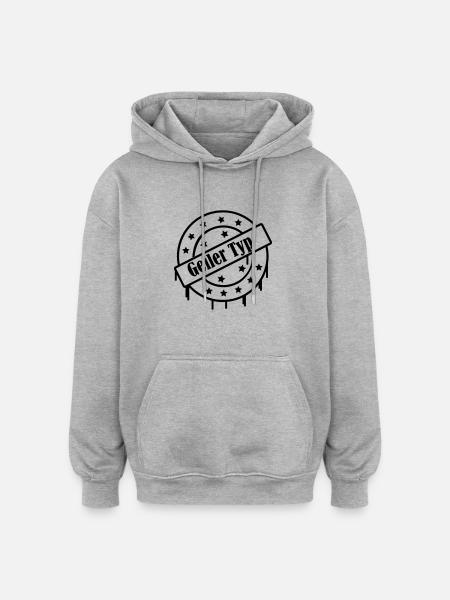 geiler_typ - Oversized Unisex Hoodie - Grau meliert