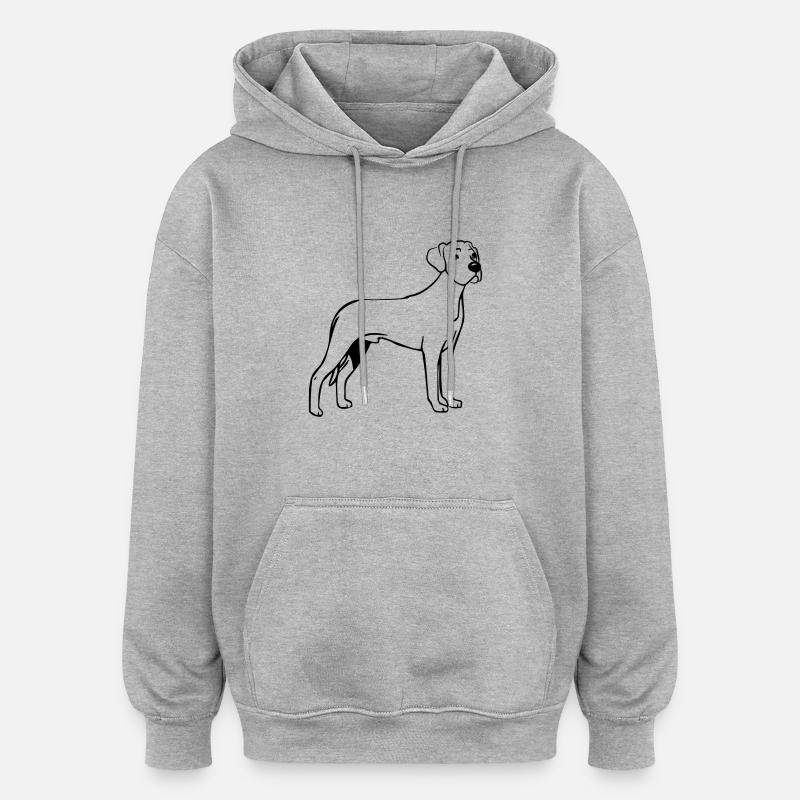 Chien Rhodesian Ridgeback - Sweat à capuche oversize unisexe - gris chiné
