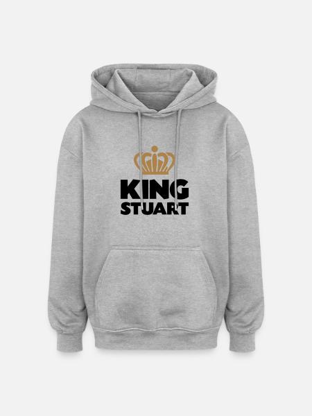 King stuart name thing crown - Oversized Unisex Hoodie - heather grey