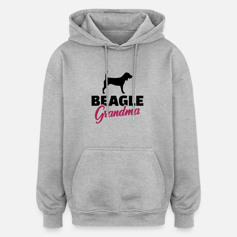 Beagle - Sweat à capuche oversize unisexe - gris chiné
