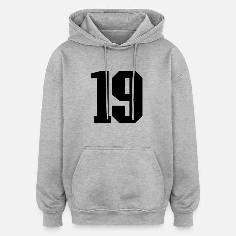 Corum 19 - Sweat à capuche oversize unisexe - gris chiné