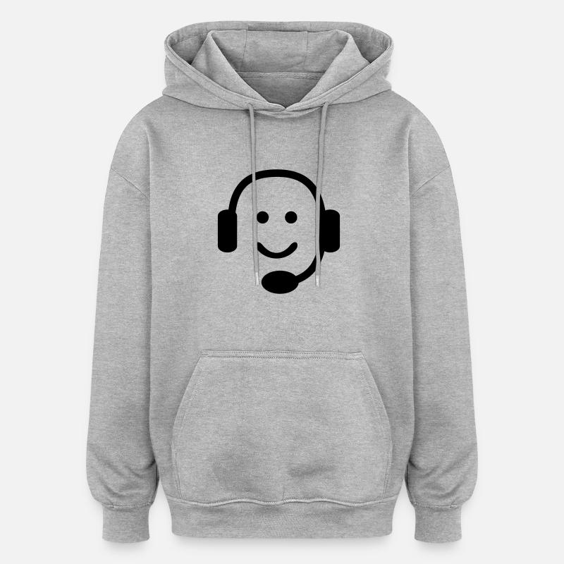 Casque - Sweat à capuche oversize unisexe - gris chiné