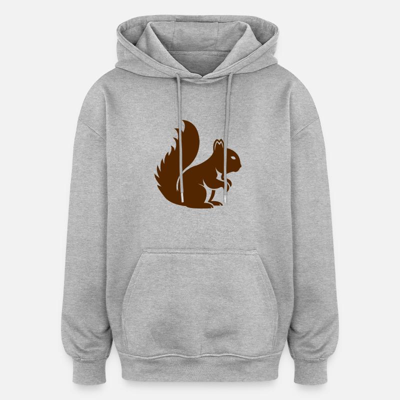 Eichhörnchen Tier - Oversized Unisex Hoodie - Grau meliert