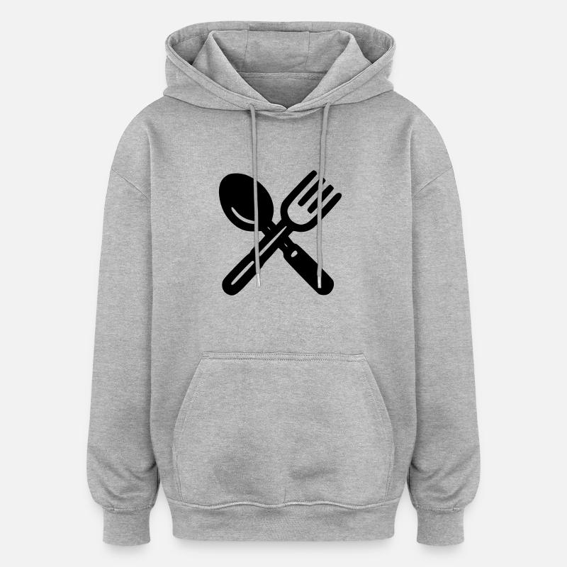Besteck - Oversized Unisex Hoodie - Grau meliert