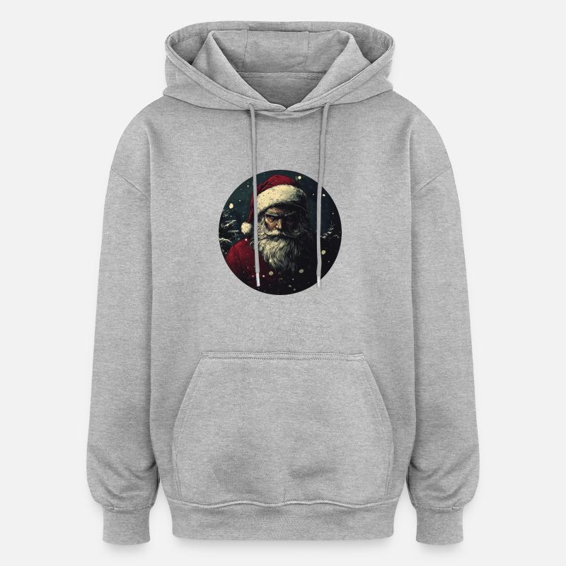 Le Père Noël déterminé - Sweat à capuche oversize unisexe - gris chiné