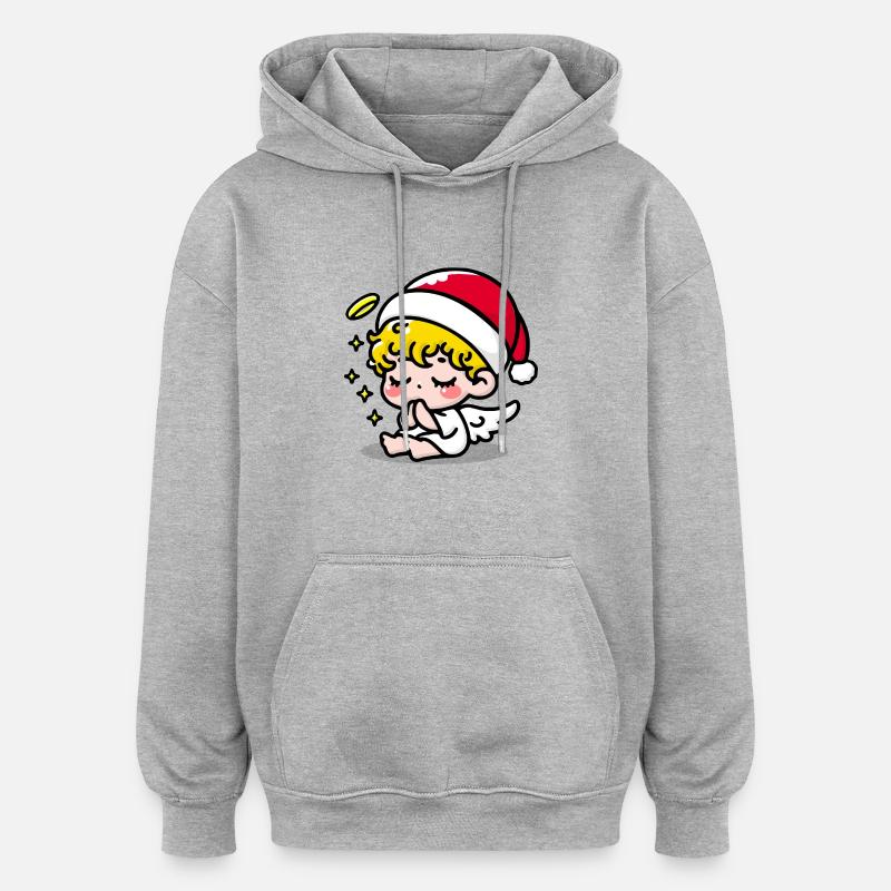 Weihnachtsengel - Oversized Unisex Hoodie - Grau meliert