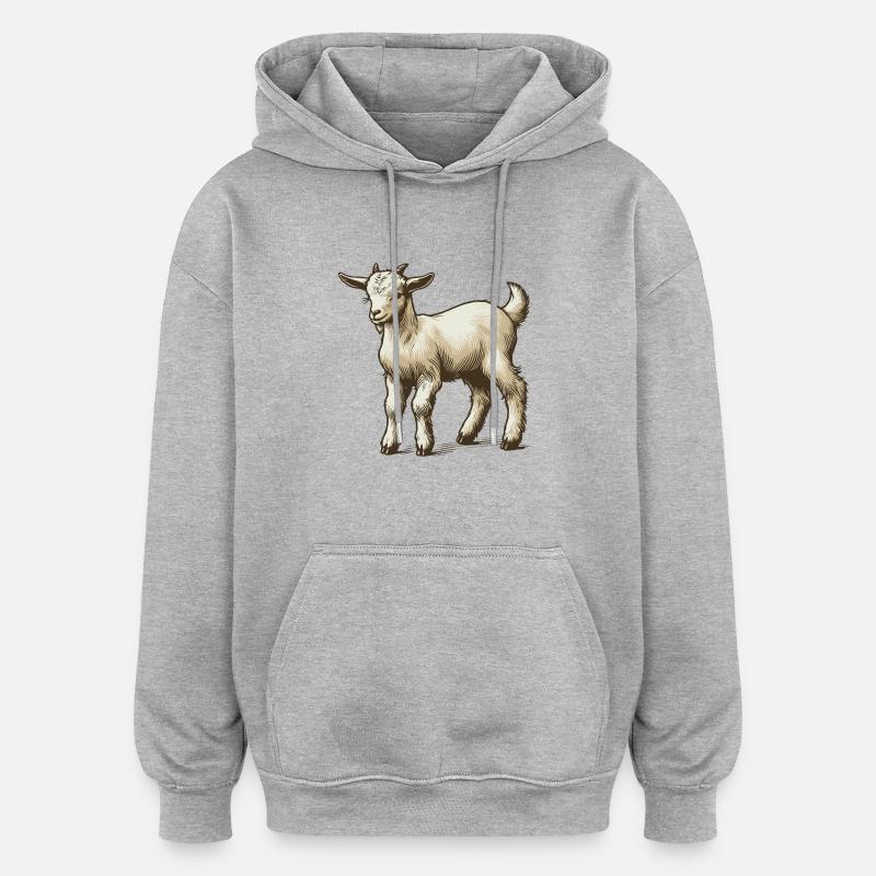 Chevreau - Sweat à capuche oversize unisexe - gris chiné