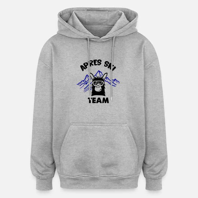 apres ski team lama 01 - Oversized Unisex Hoodie - Grau meliert