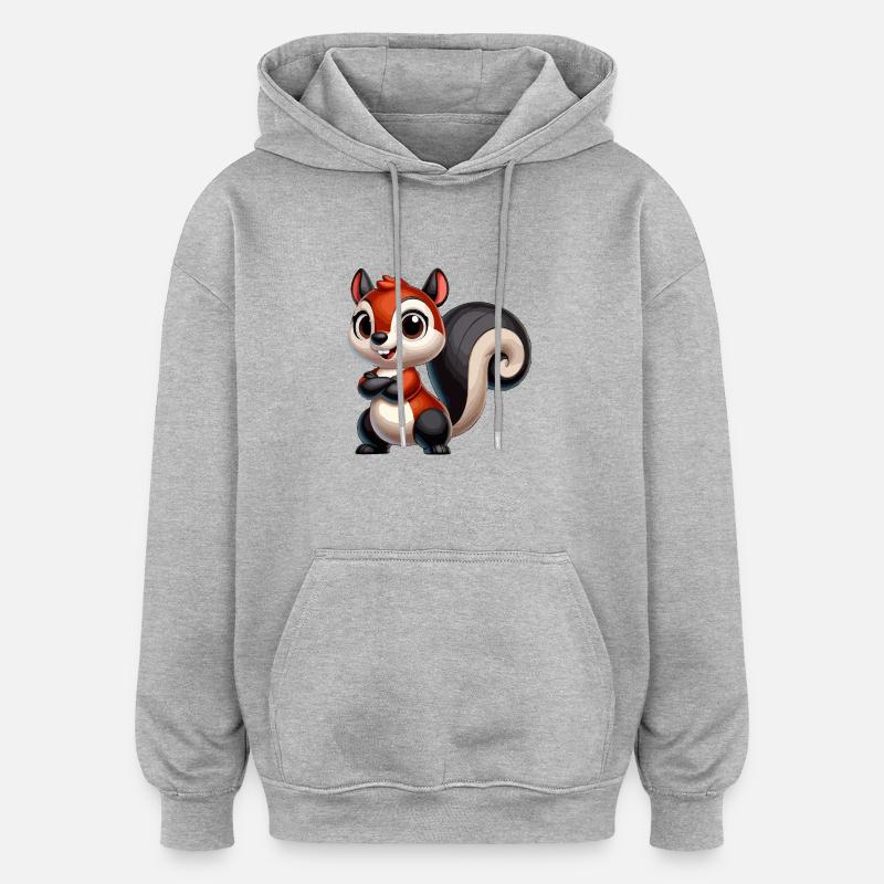 Eichhörnchen-Schwarzschwanz - Oversized Unisex Hoodie - Grau meliert