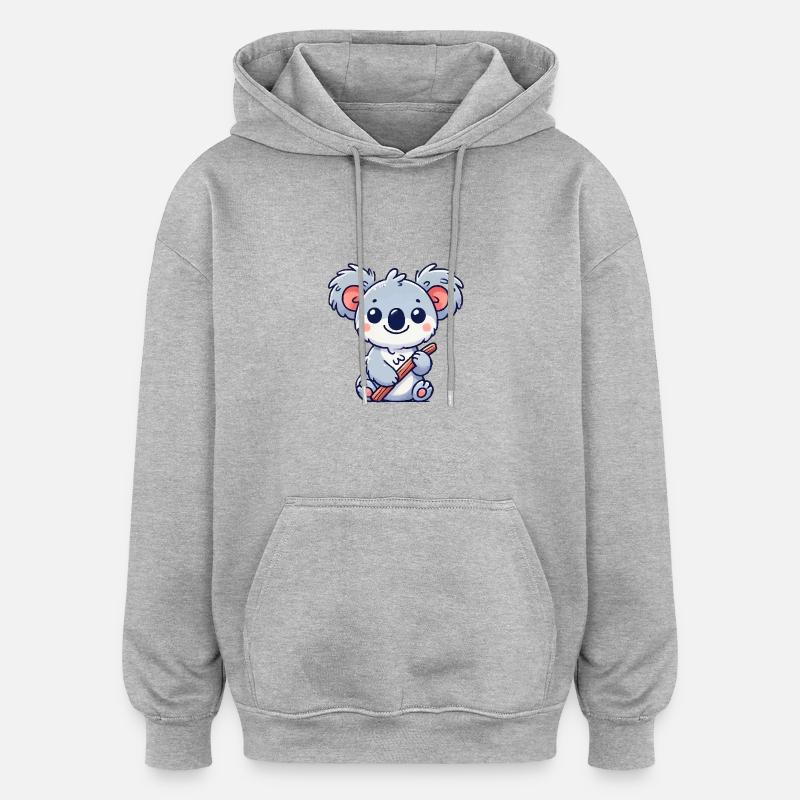 Koalabär Comic - Oversized Unisex Hoodie - Grau meliert