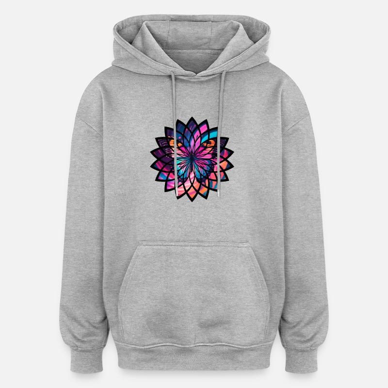 Lueur papillon - Sweat à capuche oversize unisexe - gris chiné