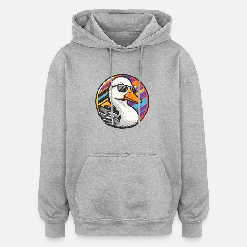 Goose Comic Cool Summer - Oversized Unisex Hoodie - heather grey