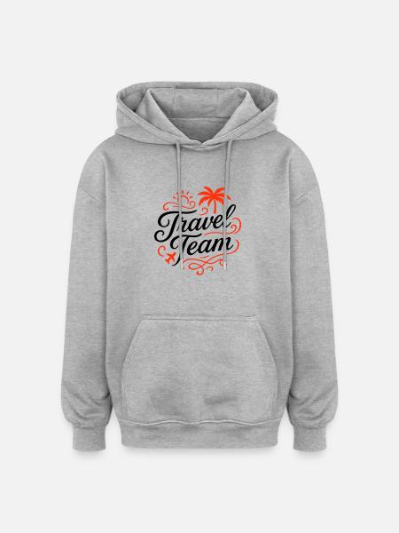 Équipe de voyage - Sweat à capuche oversize unisexe - gris chiné