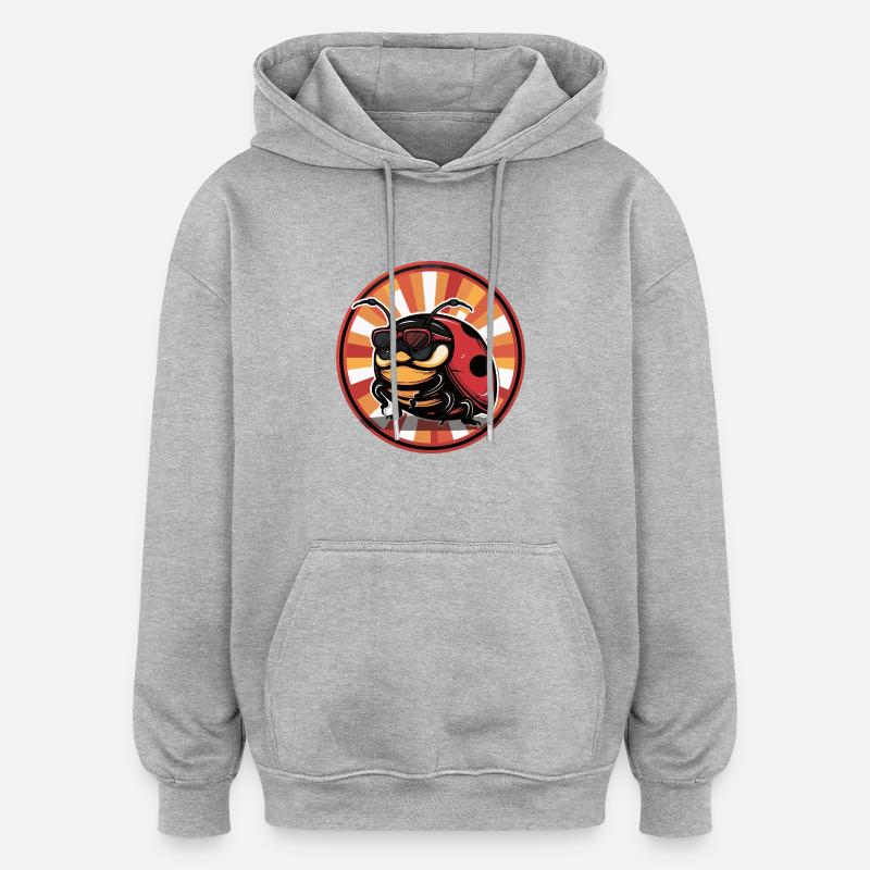 Marienkäfer Comic - Oversized Unisex Hoodie - Grau meliert