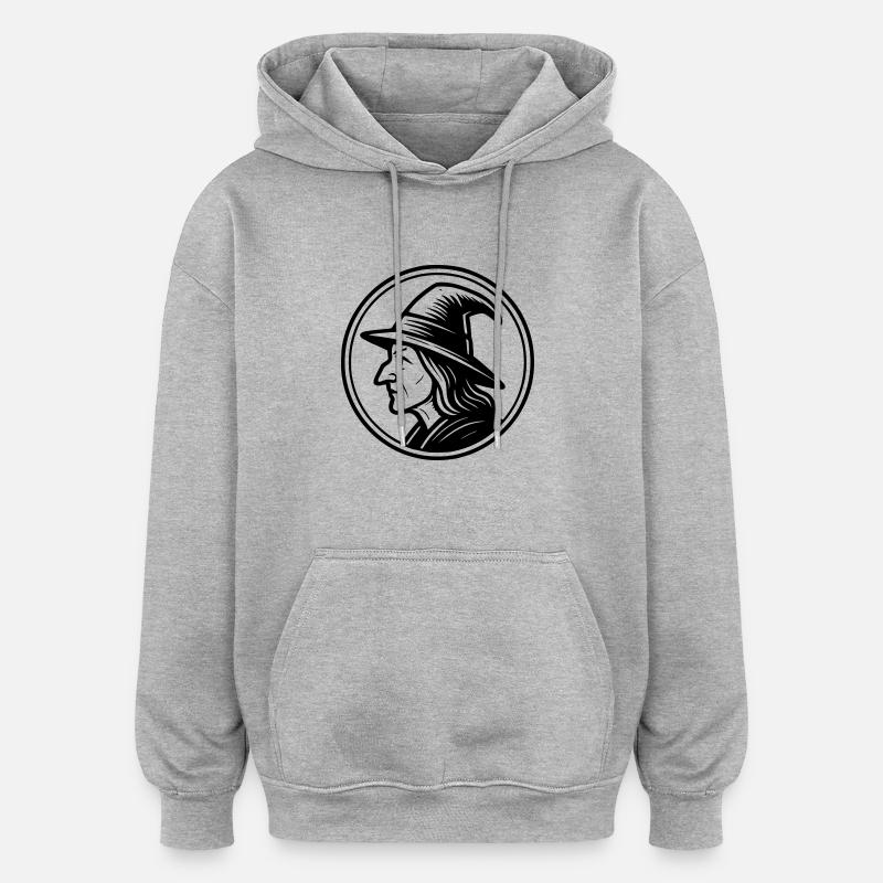 Sorcière - Sweat à capuche oversize unisexe - gris chiné