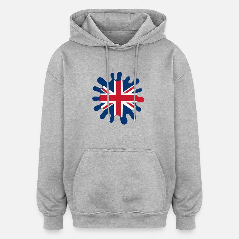 Blobs de drapeau de l’Angleterre - Sweat à capuche oversize unisexe - gris chiné