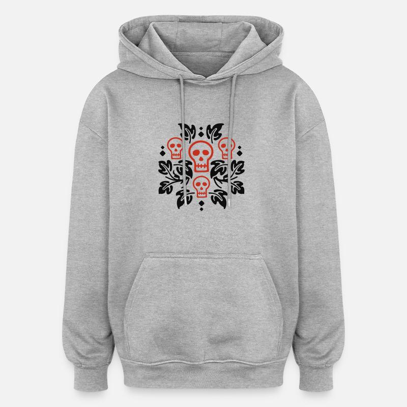 Dia de los Muertos - Sweat à capuche oversize unisexe - gris chiné