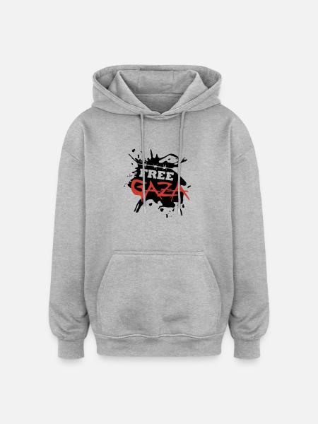 Free Gaza - Oversized Unisex Hoodie - heather grey