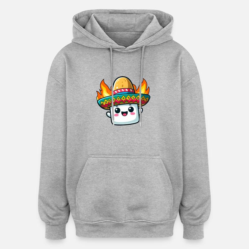 Cinco de Mayo Grill Marshmallow - Oversized Unisex Hoodie - heather grey