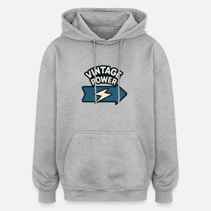 Flèche stylisée & éclair - Sweat à capuche oversize unisexe - gris chiné