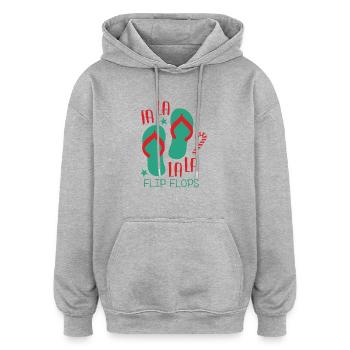 Fa-La-La Flip-Flops - Oversized Unisex Hoodie - Grau meliert - Vorne - Noah (186cm)