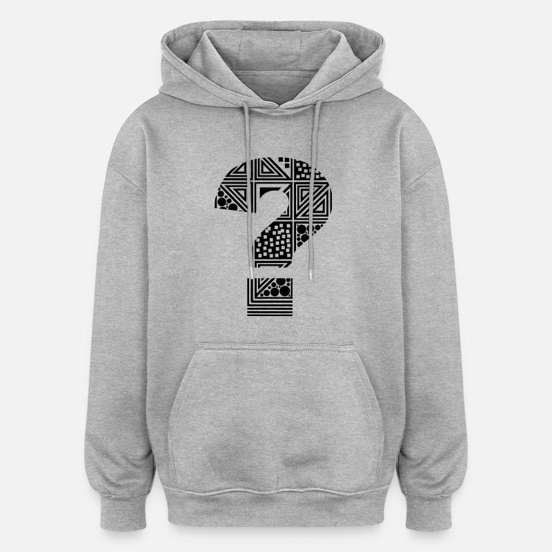 point d'interrogation ? - Sweat à capuche oversize unisexe - gris chiné