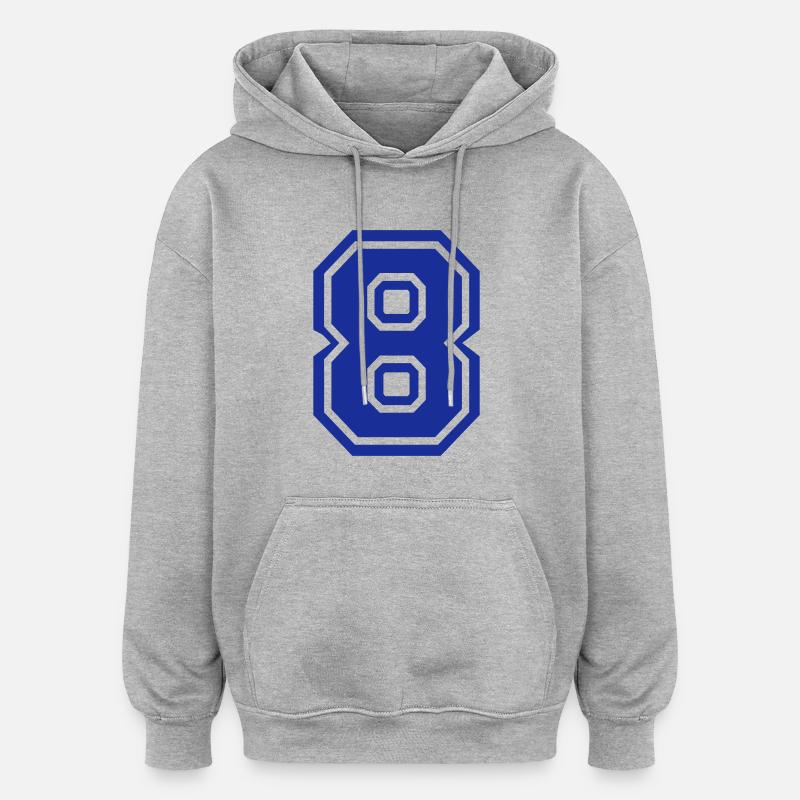 8 - Sweat à capuche oversize unisexe - gris chiné