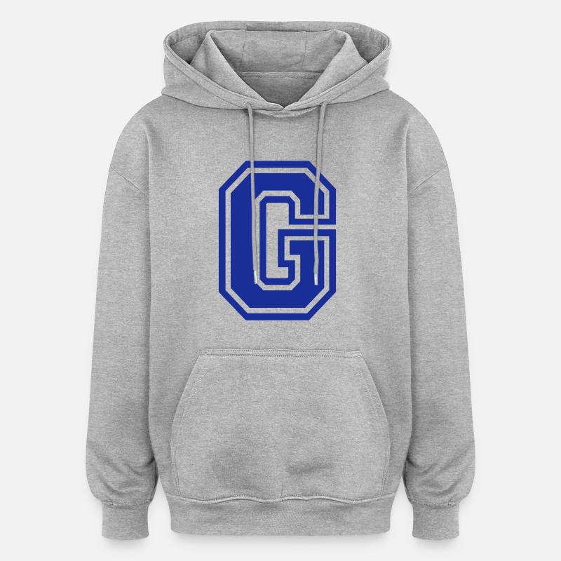 Buchstabe G - Oversized Unisex Hoodie - Grau meliert