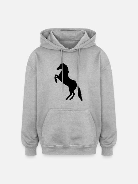Pferd - Pferde - Oversized Unisex Hoodie - Grau meliert
