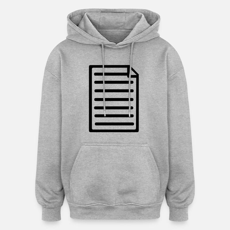 Feuille de papier - Sweat à capuche oversize unisexe - gris chiné