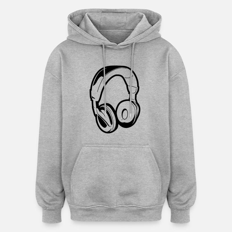 Headset - Sweat à capuche oversize unisexe - gris chiné