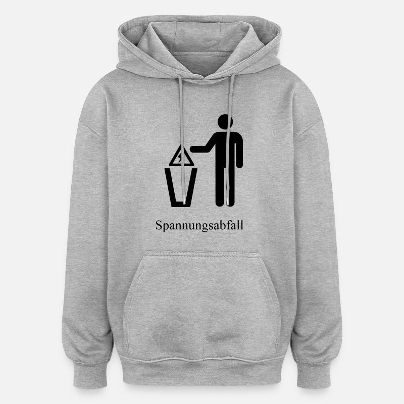 Spannungsabfall - Oversized Unisex Hoodie - Grau meliert
