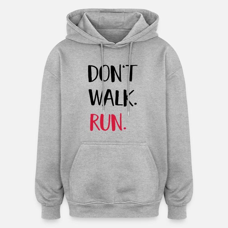 courir - Sweat à capuche oversize unisexe - gris chiné