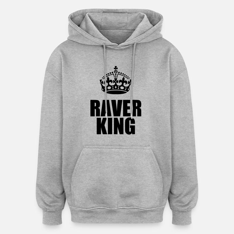 Raver King - Oversized Unisex Hoodie - Grau meliert