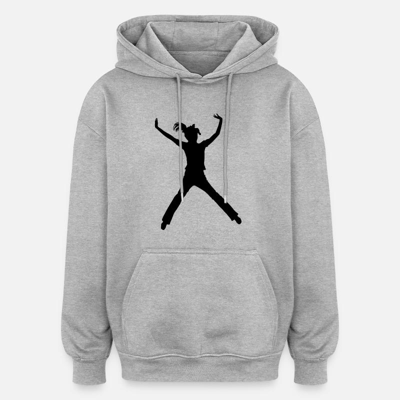 springendefrauf1 - Sweat à capuche oversize unisexe - gris chiné