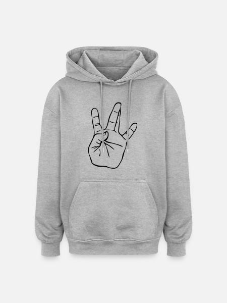 Westside Gangster Hand - Oversized Unisex Hoodie - heather grey