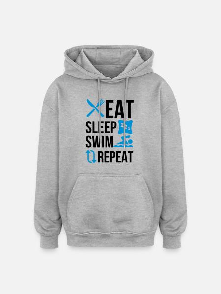 Eat sleep swim - Oversized Unisex Hoodie - heather grey